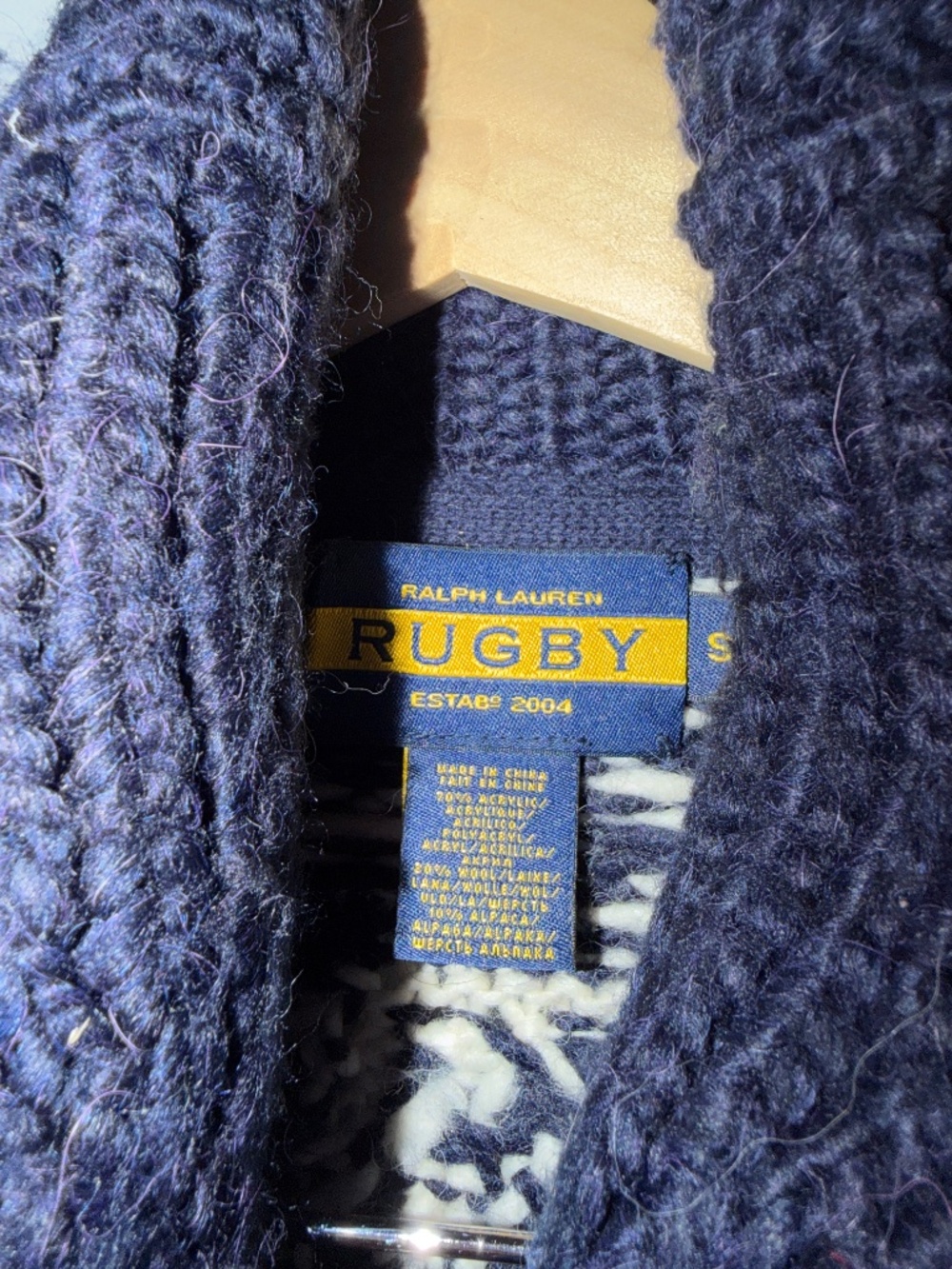 VINTAGE Rugby RL Zip Up Holiday Cardigan - Picture 3 of 5